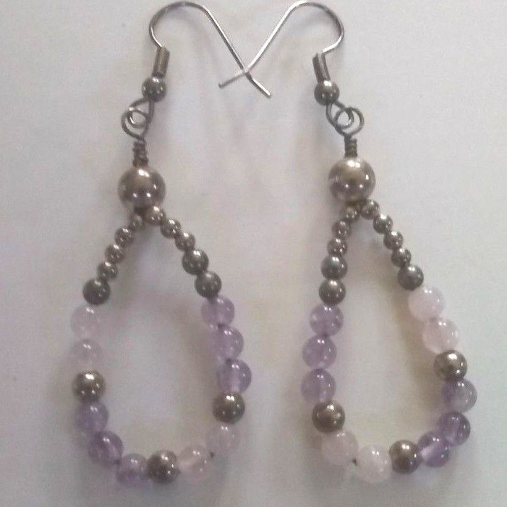 Old Pawn Sterling Amethyst Earrings
